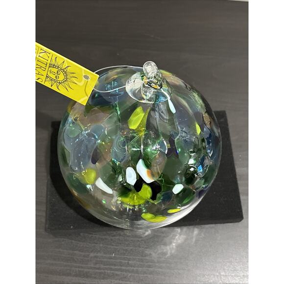 Kitras Art Glass Tree Of Enchantment Large 6” Handmade Hand Blown Orb - Picture 7 of 13